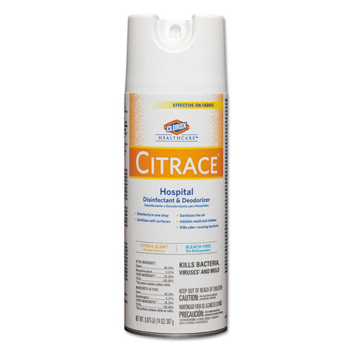 Citrace Hospital Disinfectant And Deodorizer, Citrus, 14 Oz Aerosol Spray, 12/carton